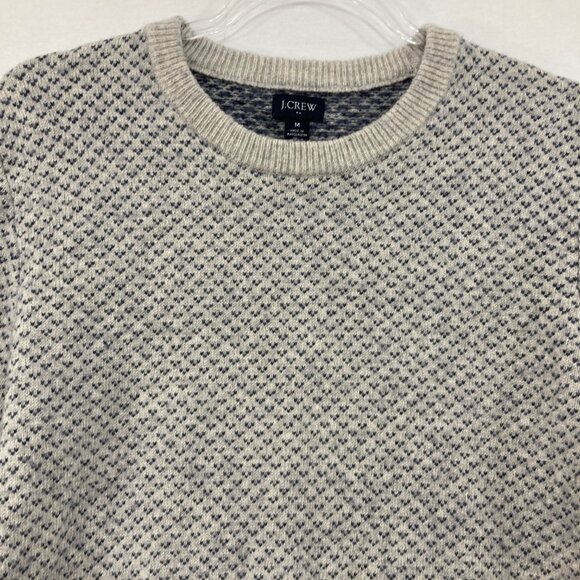 J. Crew Men's sz Medium Sweater Soft Lambswool Blend Bird's-eye Knit Crewneck - Picture 3 of 10